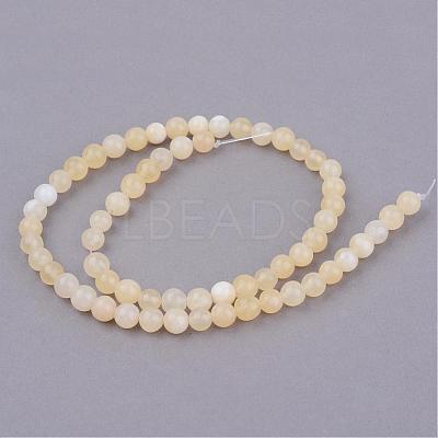 Natural Yellow Jade Beads Strands G-Q462-10mm-36-1