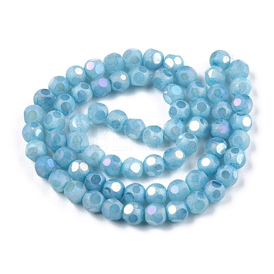 Opaque Frosted Glass Beads Strands EGLA-N006-076B-1