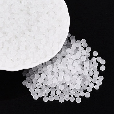 FGB Frosted Transparent Glass Seed Beads SEED-N013-04A-01-1