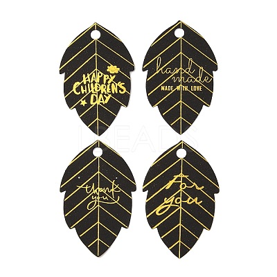 100Pcs Gold Stamping Paper Printed Gift Tags CDIS-H007-14B-1