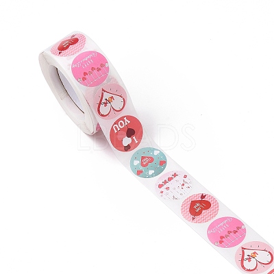 Valentine's Day Round Paper Stickers X-DIY-I107-03A-1