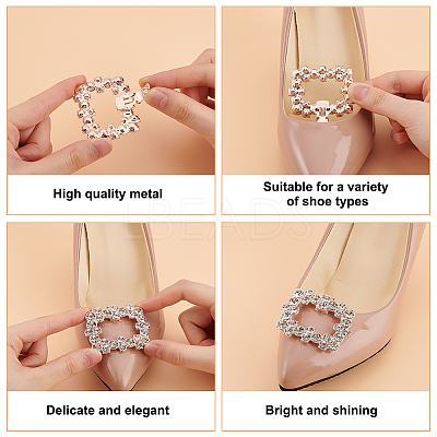 2 Styles Alloy Rhinestone Shoe Decorations FIND-GO0002-24-1