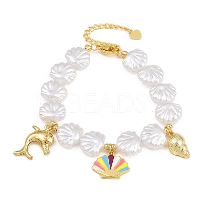 Ocean Brass Enamel Charm Bracelets for Women KK-CBA68DA-15C-G-1