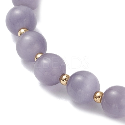 Cat Eye Beads Stretch Bracelets for Women BJEW-TA00691-04-1