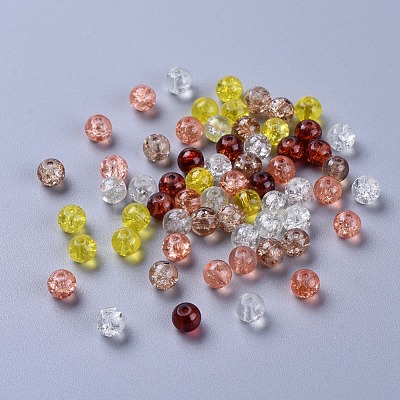 Baking Paint Crackle Glass Beads DGLA-X0006-6mm-12-1