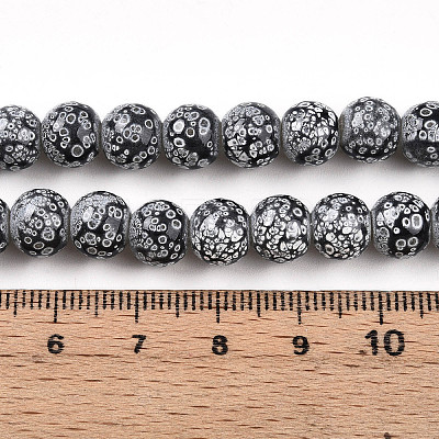 Transparent Baking Paint Glass Beads Strands DGLA-N009-8mm-10-1