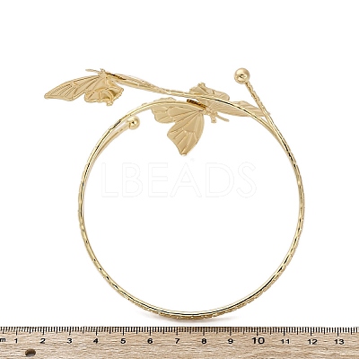 Butterfly Alloy Arm Cuff Bangles for Girl Women AJEW-A063-01H-G-1