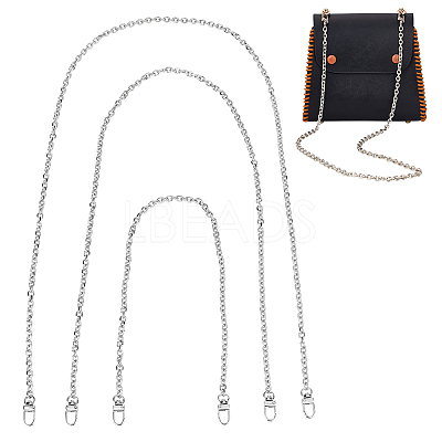 3Pcs 3 Style Iron Cable Chain Bag Shoulder Straps FIND-WR0007-94P-1