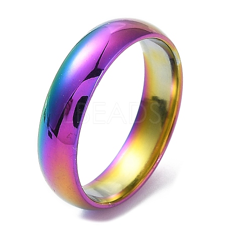 Ion Plating(IP) 304 Stainless Steel Flat Plain Band Rings STAS-I160-B-19mm-M-1