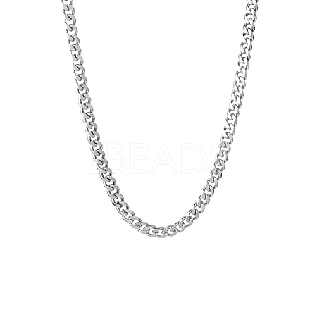 Non-Tarnish 201 Stainless Steel Curb Chain Necklaces for Men NJEW-Q336-08A-P-1