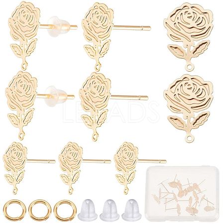 CREATCABIN 30Pcs Brass Stud Earring Findings KK-CN0002-07-1