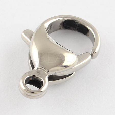 Tarnish Resistant Polished 316 Surgical Stainless Steel Lobster Claw Clasps STAS-R072-10-1