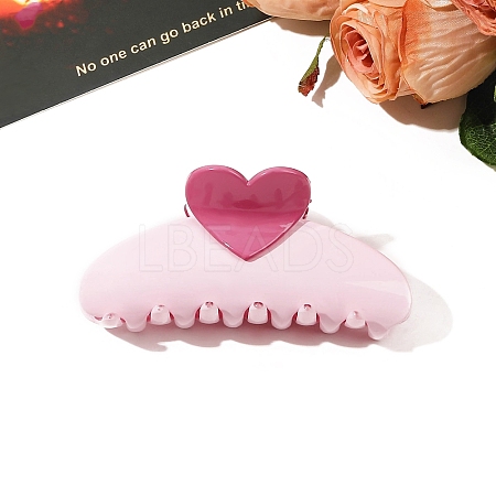 Heart Plastic Claw Hair Clips PW-WG64998-10-1