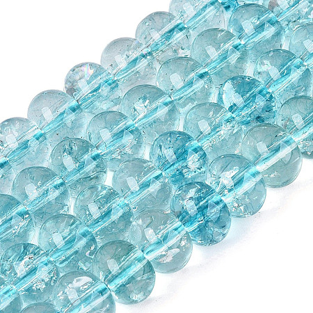 Crackle Transparent Glass Beads Strands GLAA-N074-02B-10-1