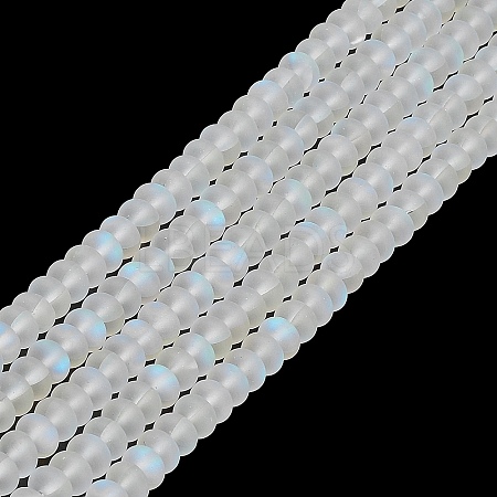 Frosted Transparent Glass Beads Strands FGLA-M002-01I-1