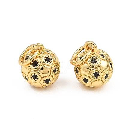 Brass Micro Pave Black Cubic Zirconia Charms CU-CBA56CE-01G-1