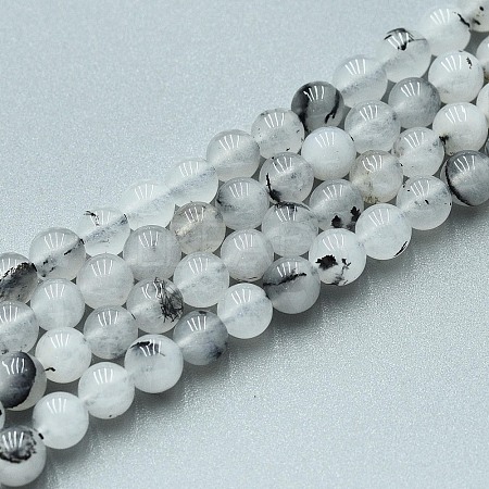 Natural Quartz Beads Strands G-N355-6mm-01-1