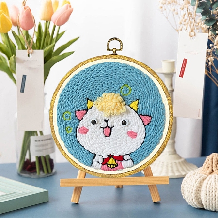 DIY Punch Embroidery Beginner Kits PW-WG3DC73-08-1