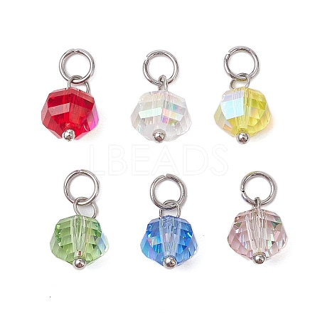 304 Stainless Steel Open Jump Rings ande Glass Beads Pendants PALLOY-JF03599-02-1