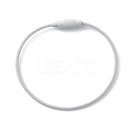 Baking Paint Stainless Steel Cable Wire Keychain AJEW-WH0413-15N-1