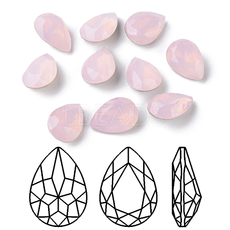 Faceted Teardrop K9 Glass Rhinestone Cabochons RGLA-I001-10x7mm-006-1