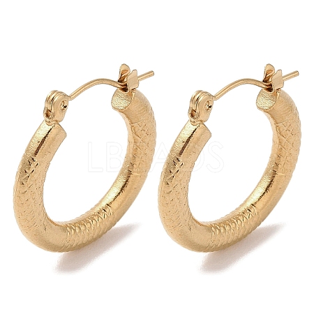 Texture 201 Stainless Steel Half Hoop Earrings for Women EJEW-G385-22G-1