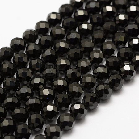 Natural Black Spinel Beads Strands G-G682-23-8mm-1