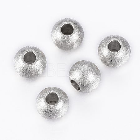 Tarnish Resistant 202 Stainless Steel Textured Beads STAS-K154-E-72P-1