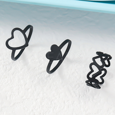 3Pcs 3 Styles Heart Iron Cuff Toe Rings Sets FS-WG0D8D1-01-1