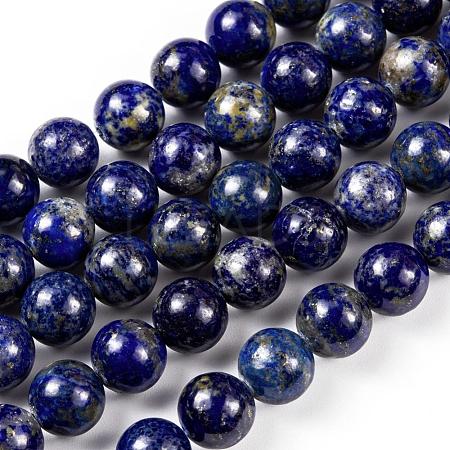 Natural Lapis Lazuli Round Beads Strands X-G-I181-09-10mm-1