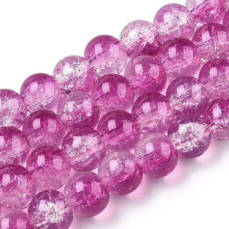 Transparent Crackle Baking Paint Glass Beads X1-DGLA-T003-01B-09-1