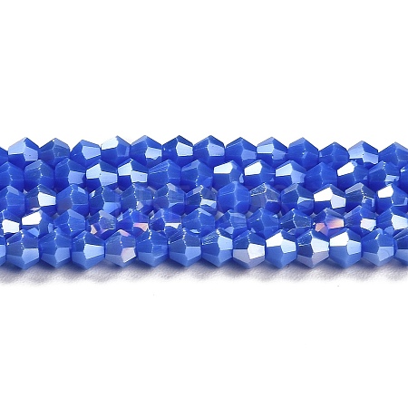 Opaque Solid Color Electroplate Glass Beads Strands GLAA-F029-P4mm-A11-1