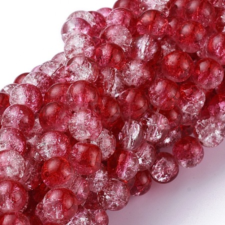 Baking Paint Crackle Glass Beads Strands X-CCG-S001-8mm-15-1