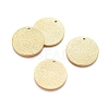 Ion Plating(IP) 304 Stainless Steel Textured Pendants STAS-I098-01-20mm-G-1