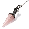 Natural Rose Quartz Pointed Hexagonal Cone Dowsing Pendulums G-Q184-03G-AS-4