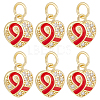 15Pcs Brass Micro Pave Clear Cubic Zirconia Pendants KK-BBC0010-36-1