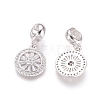Brass Micro Pave Cubic Zirconia European Dangle Charms LS-ZIRC-E163-19P-1