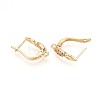 Brass Micro Pave Cubic Zirconia Hoop Earring Finding KK-N261-36G-2