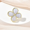 Natural Blue Lace Agate Faceted Adjustable Finger Rings for Women RJEW-A092-01G-09-2