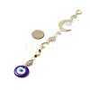 Evil Eye Lampwork Pandant Decorations HJEW-JM01002-3