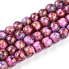 Baking Paint Glass Beads Strands DGLA-N003-8mm-B03-1