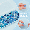 4Bags 2 Styles Transparent Glass Beads  Segmented Multi-color Beads GLAA-PH0003-25B-4