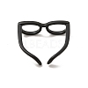 Brass Glasses Frame Open Cuff Ring for Women RJEW-F140-140EB-2