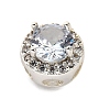 Brass Micro Pave Cubic Zirconia Beads KK-D408-11S-04A-2