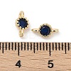 Brass Cubic Zirconia Flat Round Connector Charms KK-H204-02KCG-03-3