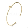 Rack Plating Brass Micro Pave Clear Cubic Zirconia Letter Open Cuff Bangles BJEW-A018-01G-E-1