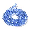 Transparent Electroplate Glass Beads Strands GLAA-F029-3mm-A07-2