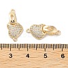 Brass Micro Pave Cubic Zirconia Fold Over Clasps KK-E107-02G-3