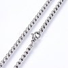 Non-Tarnish 304 Stainless Steel Box Chain Necklaces NJEW-F227-09P-03-2