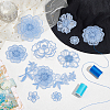 20Pcs 7 Style Flower Organgza Lace Embroidery Ornament Accessories DIY-NB0007-55-5